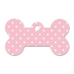 Pink Polka Dots Dog Tag Bone (Two Sides) Front