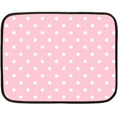 Pink Polka Dots Double Sided Fleece Blanket (mini)  by LokisStuffnMore