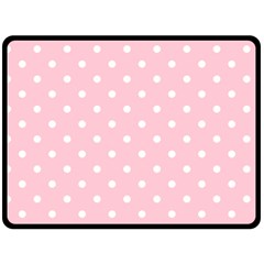 Pink Polka Dots Fleece Blanket (large) 