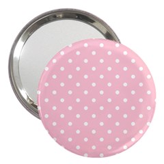 Pink Polka Dots 3  Handbag Mirrors