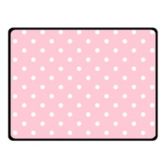 Pink Polka Dots Double Sided Fleece Blanket (small)  by LokisStuffnMore