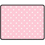 Pink Polka Dots Double Sided Fleece Blanket (Medium)  58.8 x47.4  Blanket Back