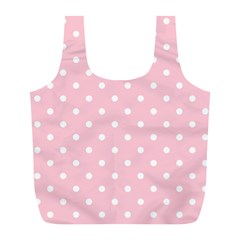 Pink Polka Dots Full Print Recycle Bags (l)  by LokisStuffnMore