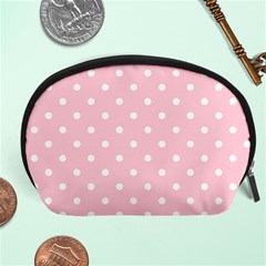 Pink Polka Dots Accessory Pouches (large) 