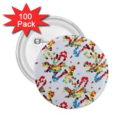 Colorful Paint Strokes 2 25  Button (100 Pack)