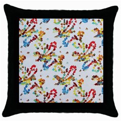 Colorful Paint Strokes Throw Pillow Case (black)