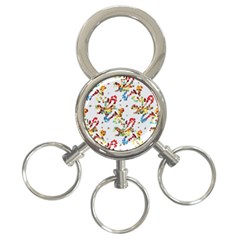 Colorful Paint Strokes 3-ring Key Chain by LalyLauraFLM