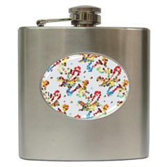 Colorful Paint Strokes Hip Flask (6 Oz)