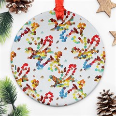 Colorful Paint Strokes Round Ornament (two Sides)