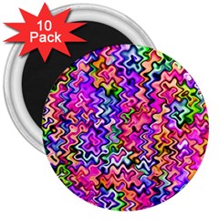 Swirly Twirly Colors 3  Magnets (10 Pack) 