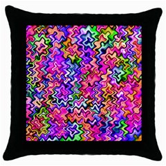 Swirly Twirly Colors Throw Pillow Cases (black)