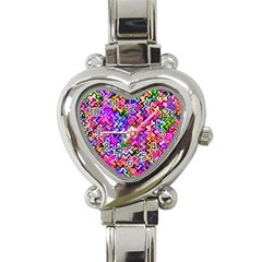 Swirly Twirly Colors Heart Italian Charm Watch