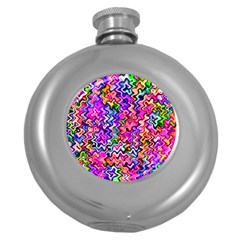 Swirly Twirly Colors Round Hip Flask (5 Oz)