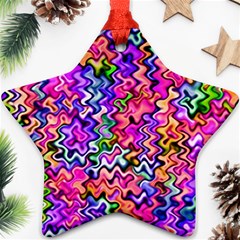 Swirly Twirly Colors Star Ornament (two Sides) 