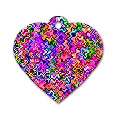 Swirly Twirly Colors Dog Tag Heart (two Sides)