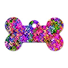 Swirly Twirly Colors Dog Tag Bone (one Side)