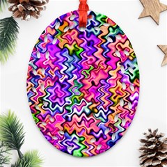 Swirly Twirly Colors Oval Filigree Ornament (2-side) 