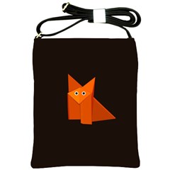 Dark Cute Origami Fox Shoulder Sling Bags by CreaturesStore