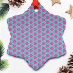 Cute Pretty Elegant Pattern Snowflake Ornament (2-Side) Back