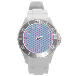 Cute Pretty Elegant Pattern Round Plastic Sport Watch (L) Front