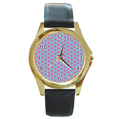 Cute Pretty Elegant Pattern Round Gold Metal Watches