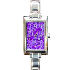 Lavender Swirls Rectangle Italian Charm Watches