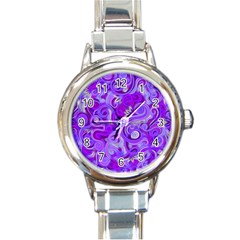 Lavender Swirls Round Italian Charm Watches