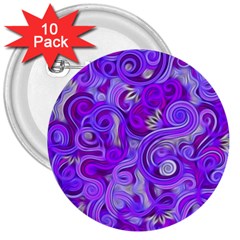 Lavender Swirls 3  Buttons (10 Pack)  by KirstenStar