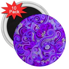 Lavender Swirls 3  Magnets (10 Pack) 