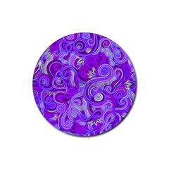 Lavender Swirls Rubber Coaster (round) 