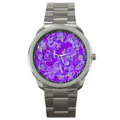 Lavender Swirls Sport Metal Watches