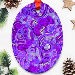 Lavender Swirls Oval Ornament (two Sides)