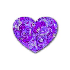 Lavender Swirls Rubber Coaster (heart) 