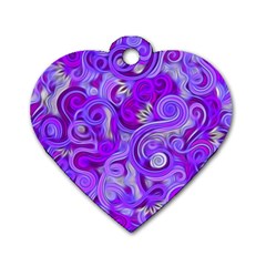 Lavender Swirls Dog Tag Heart (one Side)