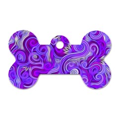 Lavender Swirls Dog Tag Bone (one Side) by KirstenStar