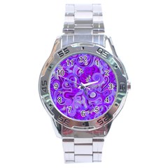 Lavender Swirls Stainless Steel Men s Watch