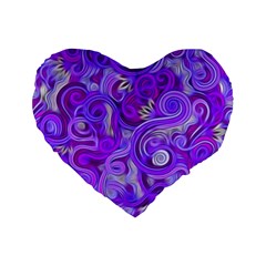 Lavender Swirls Standard 16  Premium Heart Shape Cushions