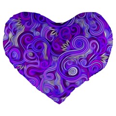 Lavender Swirls Large 19  Premium Heart Shape Cushions