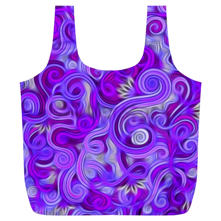 Lavender Swirls Full Print Recycle Bags (L) 