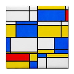 Colorful Rectangles Tile Coaster