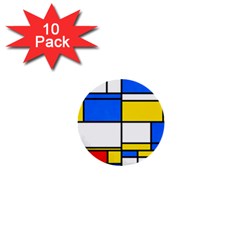 Colorful Rectangles 1  Mini Button (10 Pack) 