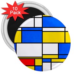 Colorful Rectangles 3  Magnet (10 Pack)