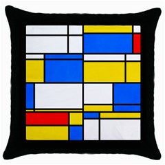 Colorful Rectangles Throw Pillow Case (black)