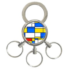 Colorful Rectangles 3-ring Key Chain