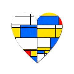 Colorful Rectangles Magnet (heart)