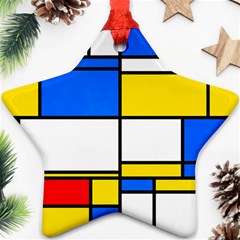 Colorful Rectangles Star Ornament (two Sides)