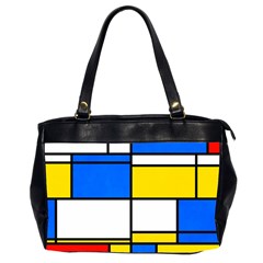 Colorful Rectangles Oversize Office Handbag (2 Sides) by LalyLauraFLM