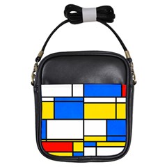 Colorful Rectangles Girls Sling Bag