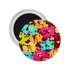 Shapes In Retro Colors 2 25  Magnet