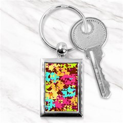 Shapes In Retro Colors Key Chain (rectangle)